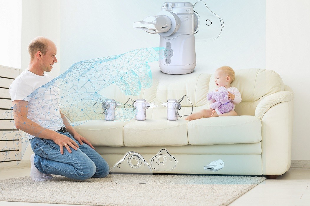 肺の健康のために105-110Hzの振動周波数を持つポータブルメッシュネブライザーマシン