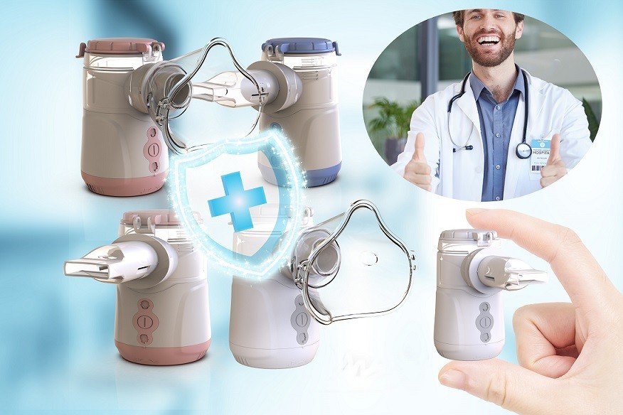 肺の健康のために105-110Hzの振動周波数を持つポータブルメッシュネブライザーマシン