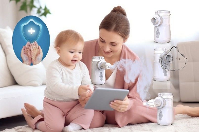 メディカルクラスの膜振動器 メッシュネブライザー 1.2W バッテリーまたはDC電源